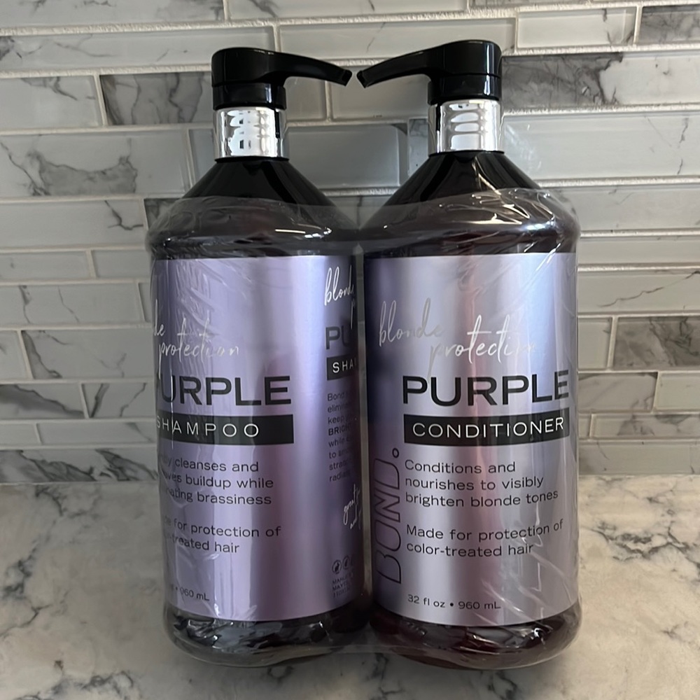Blonde Protection Purple Shampoo & Conditioner by Bond.